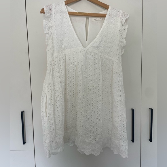 Eyelet White Dress/Romper - Picture 1 of 5